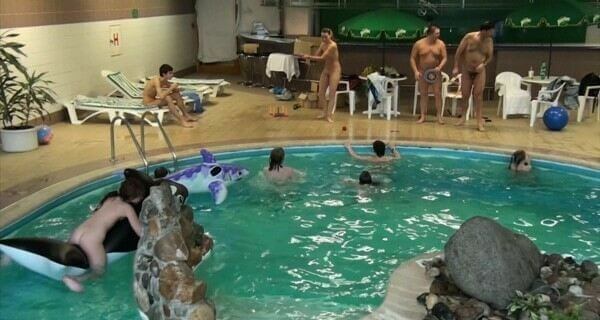 Indoor Dolphin Ride Full HD video - nudism in the world